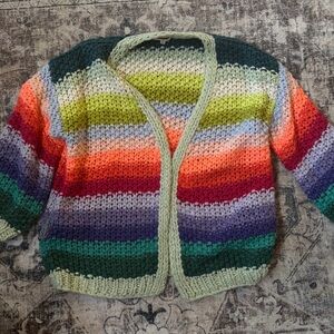 Listicle Vibrant Striped Cardigan